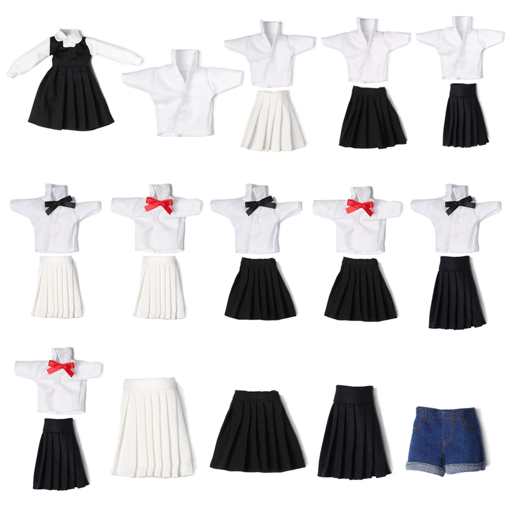 

30 cm Doll Clothes Multistyles Doll Mini T-shirt Skirts Doll Accessories Navy Style Clothes for 1/6 Doll Kids DIY Gift Toys