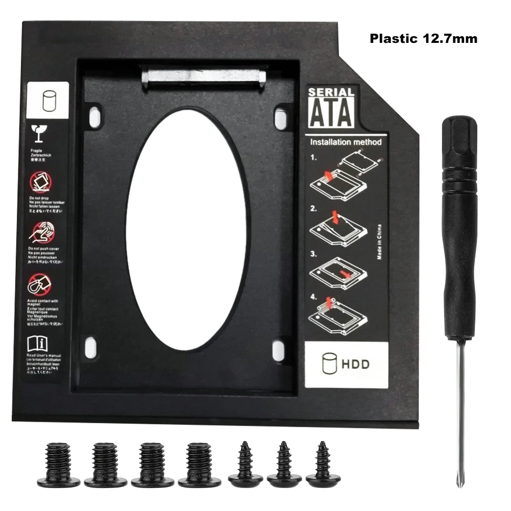 Ʈ CD DVD-ROM Optibay 2 ° SSD HDD ϵ ̺ ĳ  Ʈ, ˷̴ öƽ SATA 3.0, 9.5mm, 12.7mm