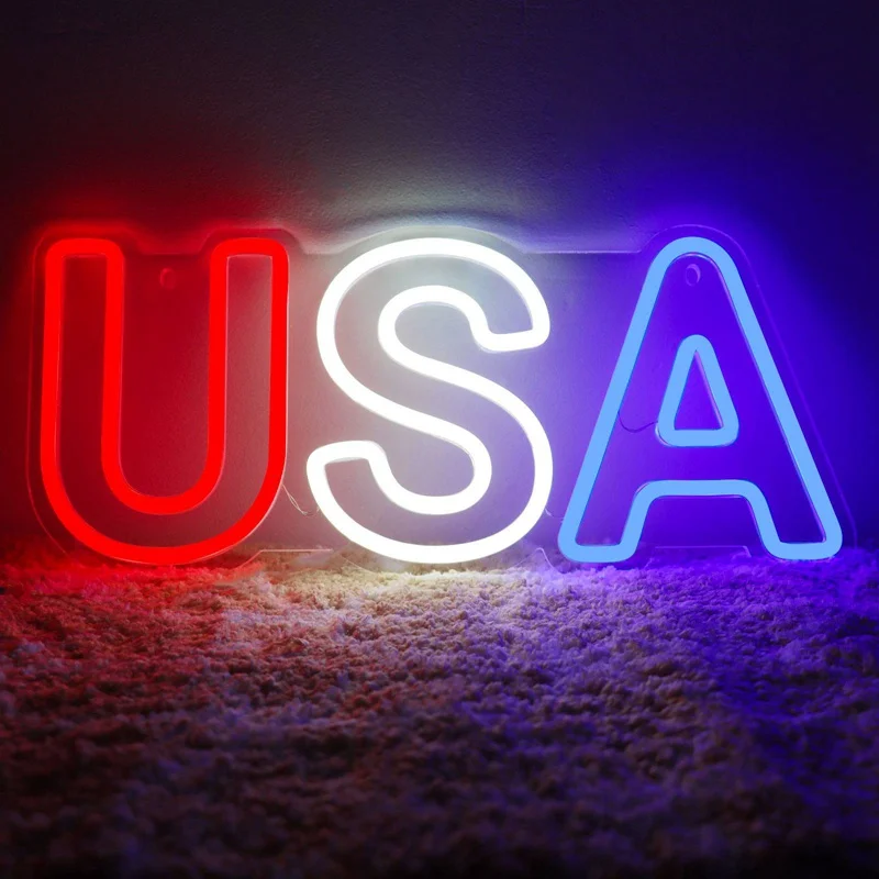 

American USA LED Neon Light Sign Acrylic USB Dimmer Switch For Home Bedroom Wall Art Decor Bar Pub Club Party Light Up Neon Sign