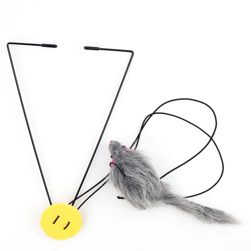 Simulation Mouse Cat Toys Retractable Hanging Door Type Cat Scratch Rope Mouse Funny Self-hey Interactive Mouse Toy Pet Supplies