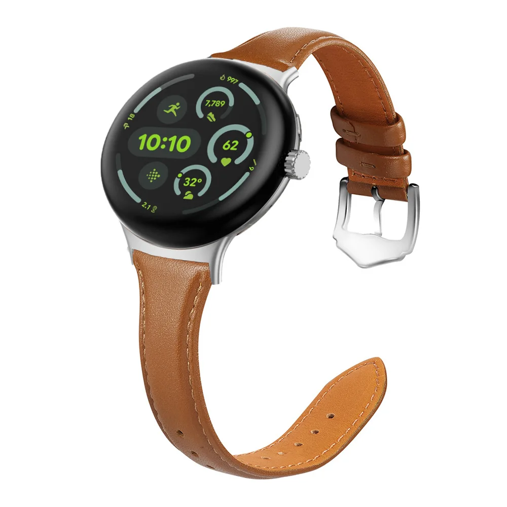 Elegant Genuine Leather Watch Strap with Water Drop Buckle – Fashion Small Waist Design