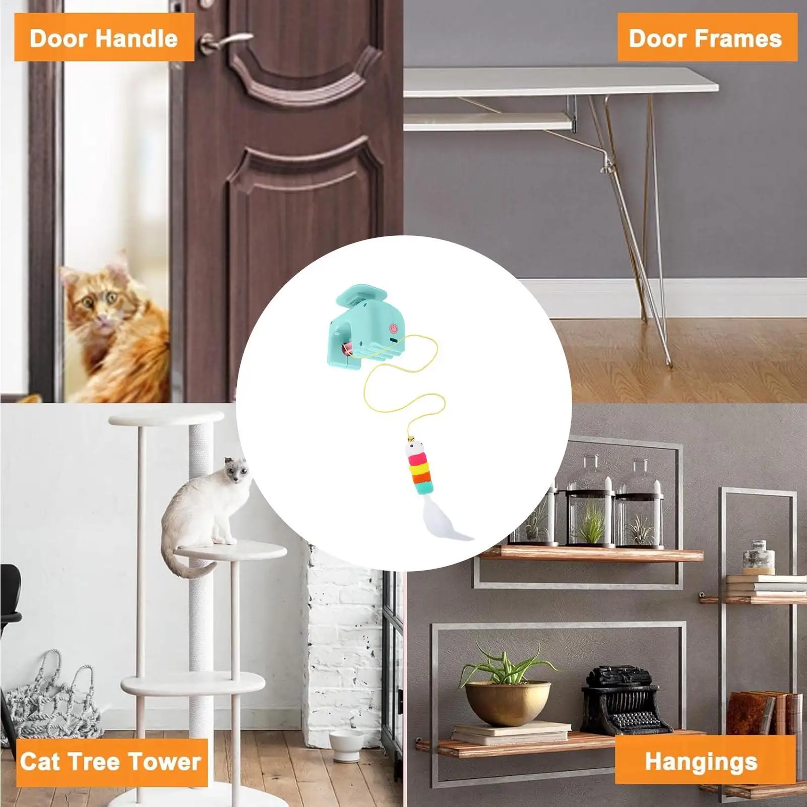 Cat Automatic Toy Interactive Electric Pet Game Kitten Enrichment Hangable Toy For Exercise Fitness Training Enrichment Boredom