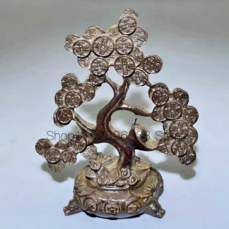 

Rare chinese bronze fortune tree statue collectable figure desk decoration
