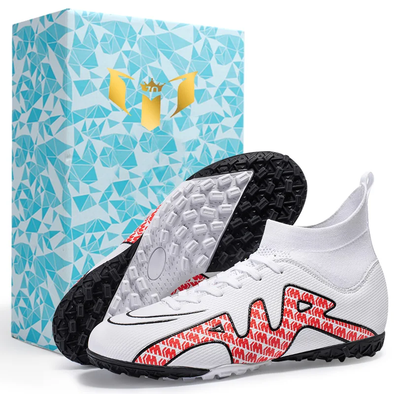 Men Soccer Shoes Adult Kids TF/FG High Ankle Football Boots Cleats Grass Training Sport Footwear 2022 Trend Men‘S Sneakers