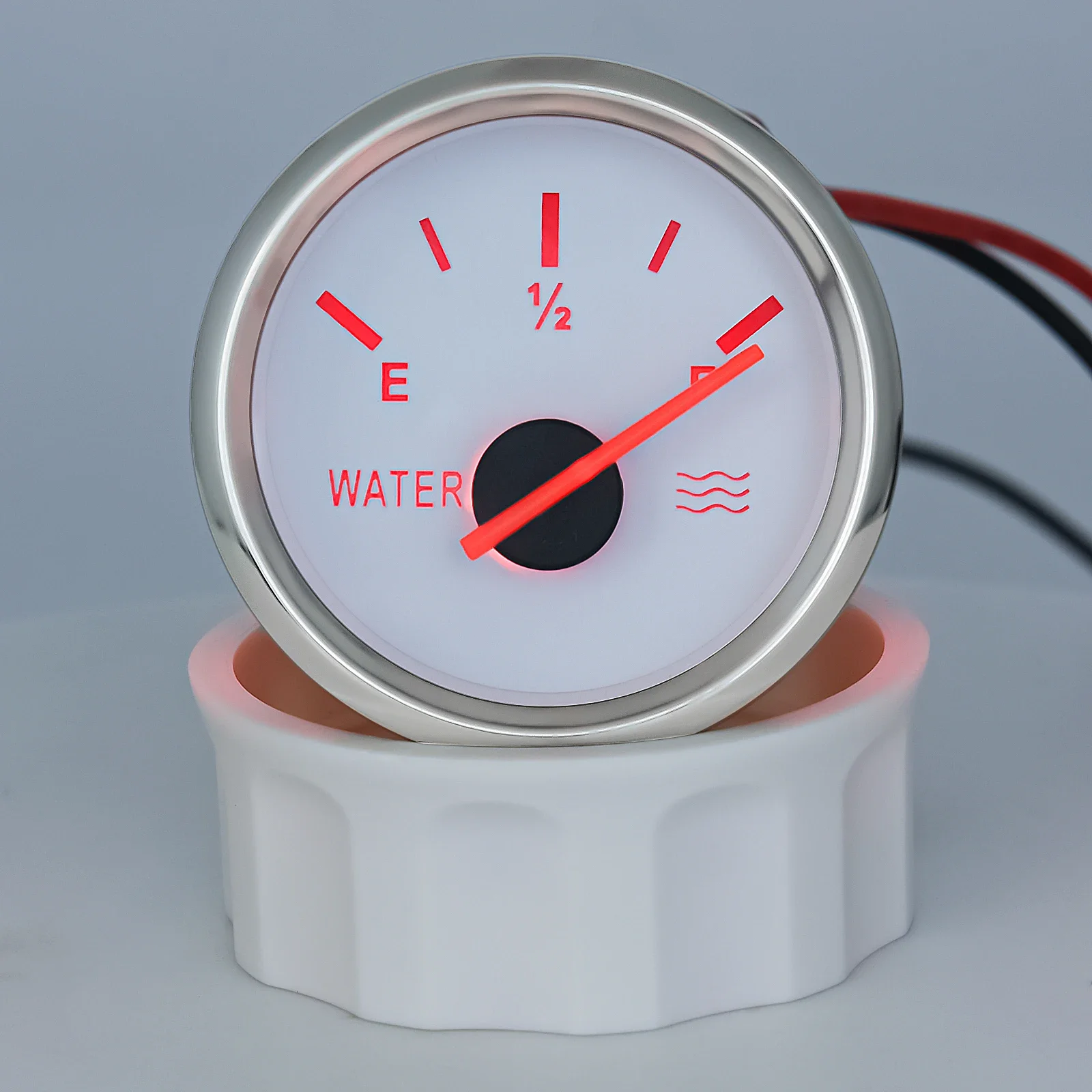 Medidor de nivel de agua, Sensor de 52mm, indicador de tanque con retroiluminación roja, 100-500mm, 0-190 Ohm, 12V, 24V