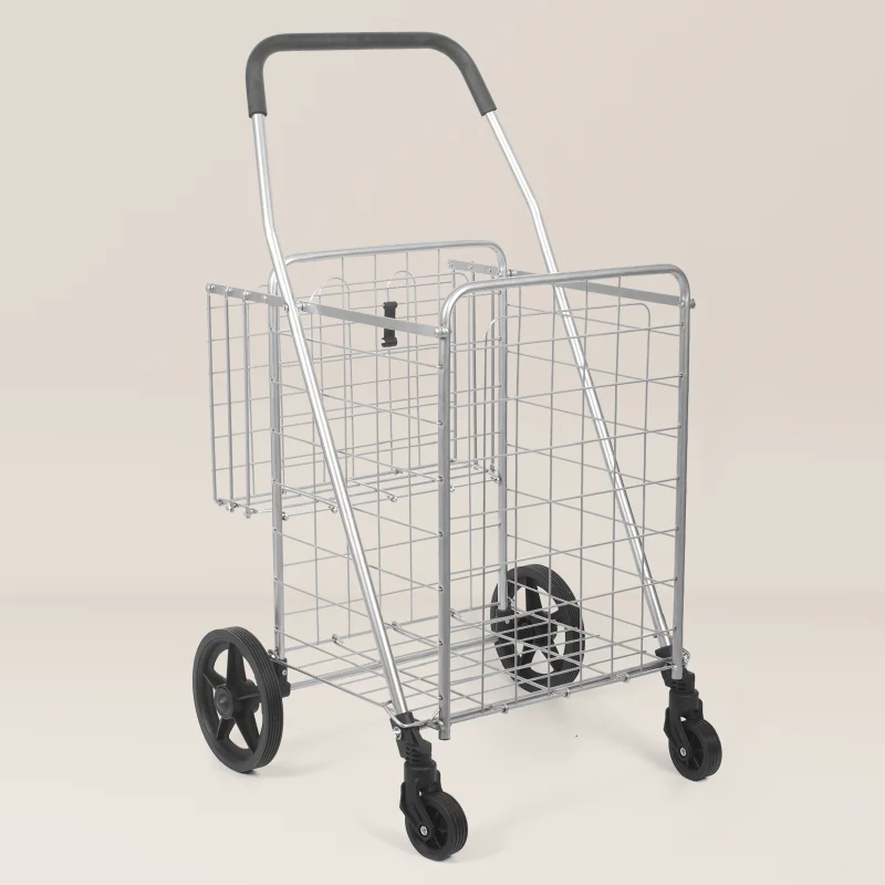 

Universal wheels foldable trolley, hand pull grocery shopping, shopping, supermarket elderly labor-saving