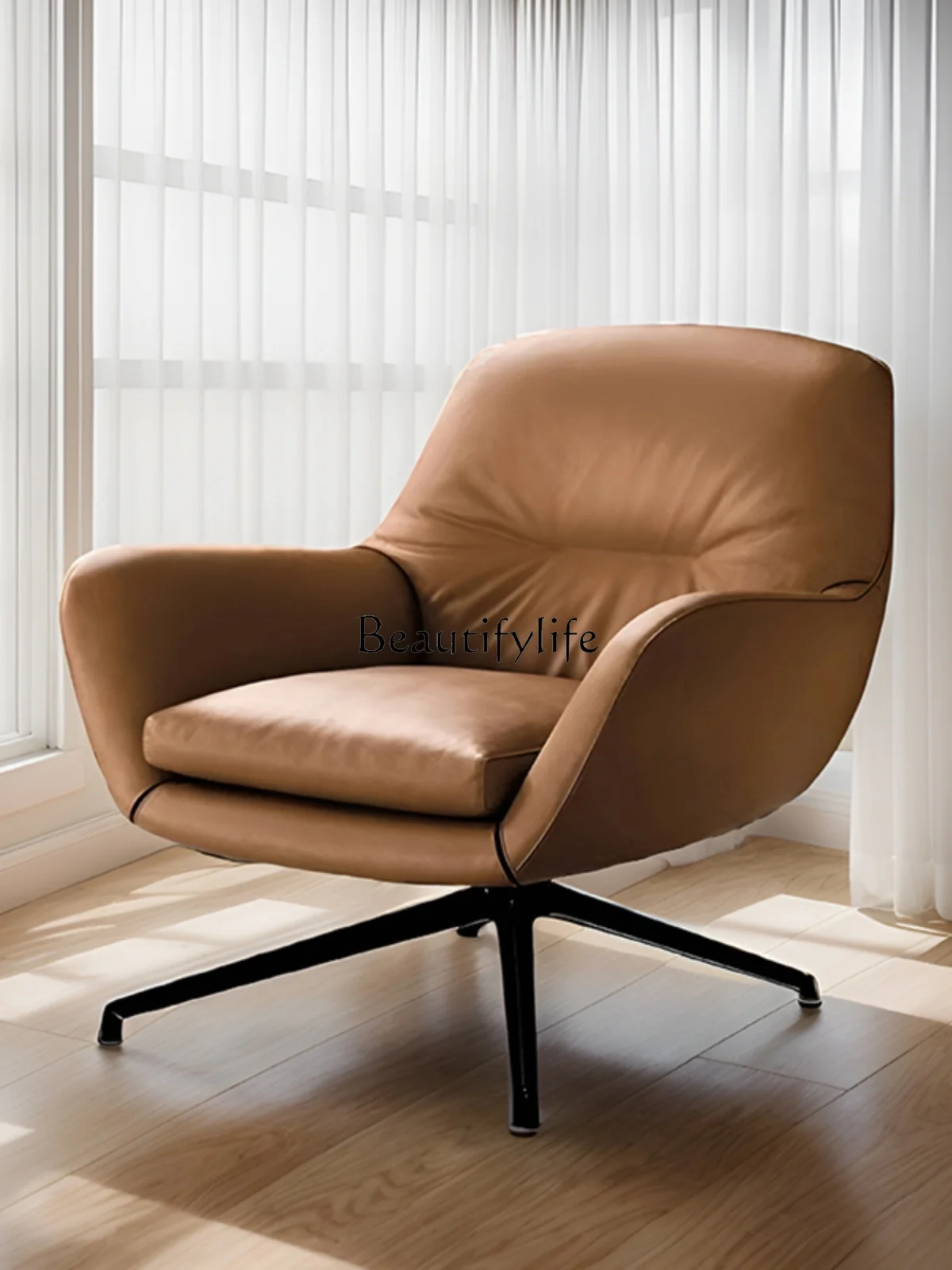 

Italian Single-Seat Sofa Chair Creative Lazy Rotating Leather Chair