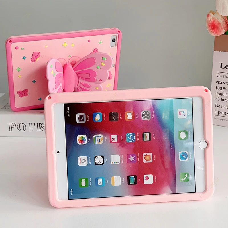Butterfly Case para Apple Ipad Silicone Kids Case 9th 8th 7th Generation 10.2 2023 20232023 Air Pro 10.5 10.9 Pro 11 Mini 3d - Imagem 5