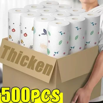 500/50pcs Cucina Riutilizzabile Stracci Usa E Getta Panni di Pulizia Non Tessuti Lavaggio Strofinacci Straccio Asciugamani di Stoffa Pad Antiaderente 1