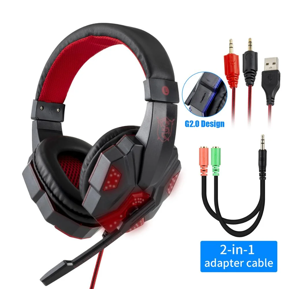 Professionelle Kopfhorer Led Licht Bass Stereo Gaming Kopfh rer Headset für Computer PS4 Einstellbare PC Gamer Wired Kopfhörer Auriculares Männer Geschenke