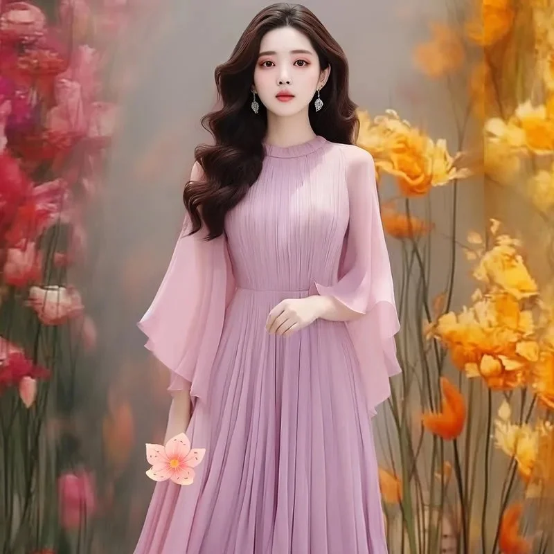 

Summer Red Chiffon Chic Prom Wedding Midi Dress Women Elegant Casual Bohemian Beach Holiday Dress Korean Bodycon Party Vestidos