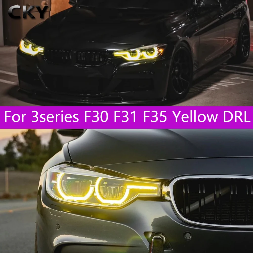 자동차 헤드 라이트 CSL 노란색 DRL LED 모듈 세트, 주간 주행 신호 장식 운전 조명 12V, BMW 3 시리즈 F30