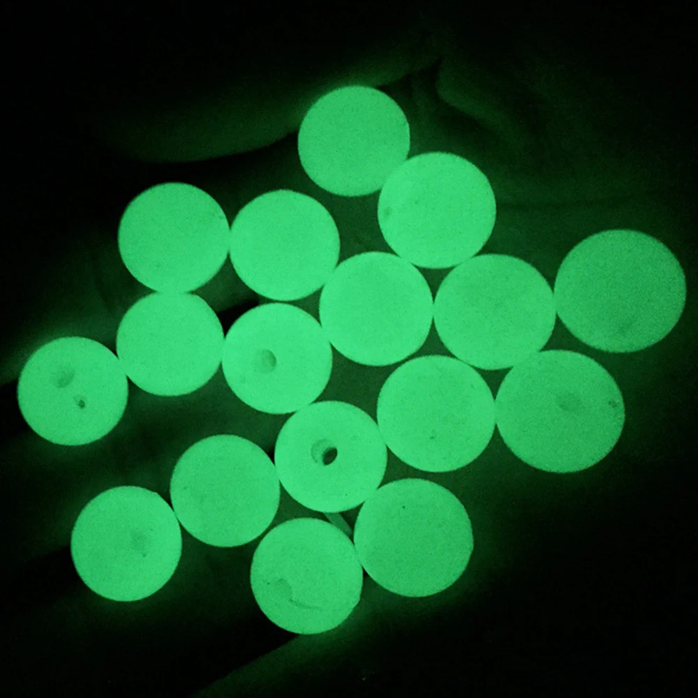 100pcs/Bag Luminous Fishing Beads Stopper Glow Tool Hard Rubber