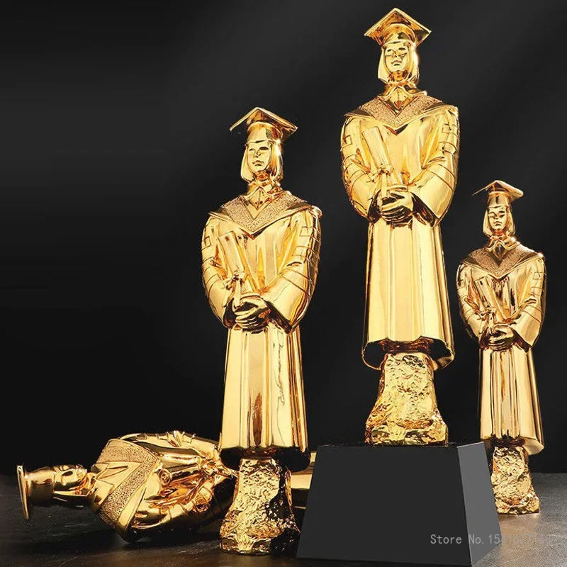 Custom Engraved Resin Trophy Graduation Commemorative Souvenir Academic College Entrance Examination Inspirational Reward Trophy