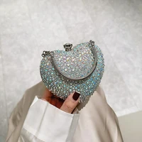 Luxury Diamond Inlay Heart Shape Crystal Clutch Purse Stones Evening Wedding Party Shoulder Bag Handle Rhinestone Mini Handbags - Image 4