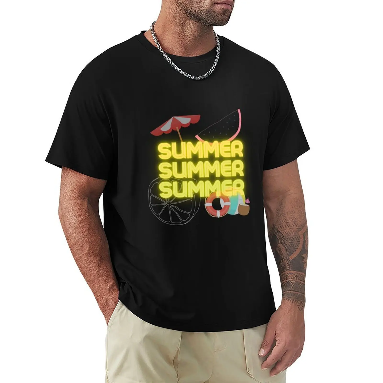 

Summer summer summer T-shirt quick-drying funnys oversized men workout shirt