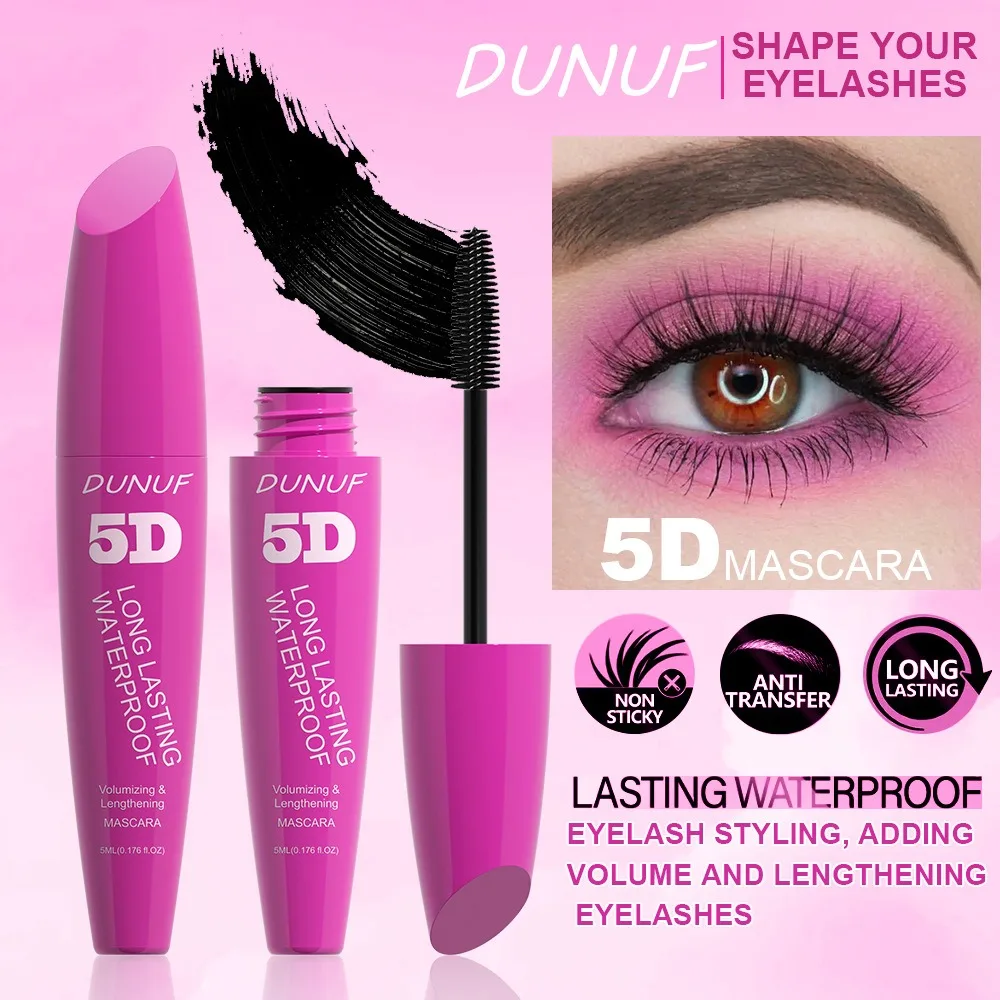 5D Mascara Waterproof Curling Lengthening Eyelash Extension Non-smudging Long-lasting Eyelashes Black Volume Mascara Cosmetics_voghion.com