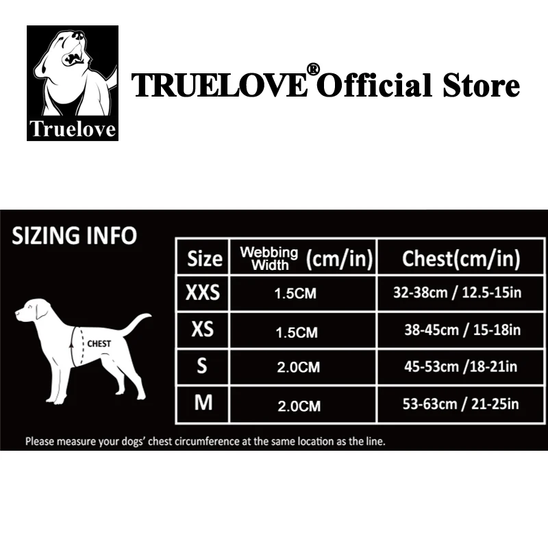 Dog Harness Truelove Dog Harness Soft Material Fashion Design Adjustable Reflective