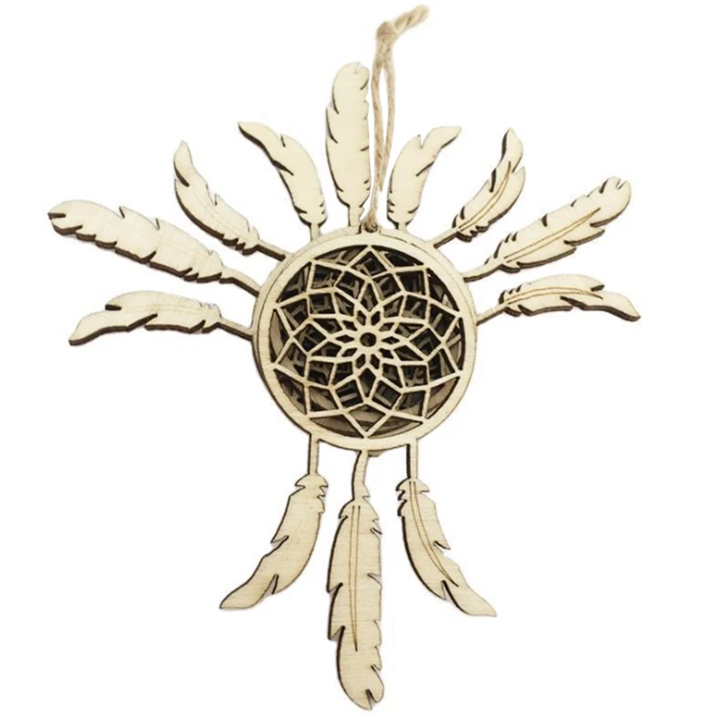 

HOT SALE 20 PCS Wooden Hanging Ornaments Kits To Paint Wooden Dream Catchers Kit For Kids Girls, DIY Crafts Hanging Decorations