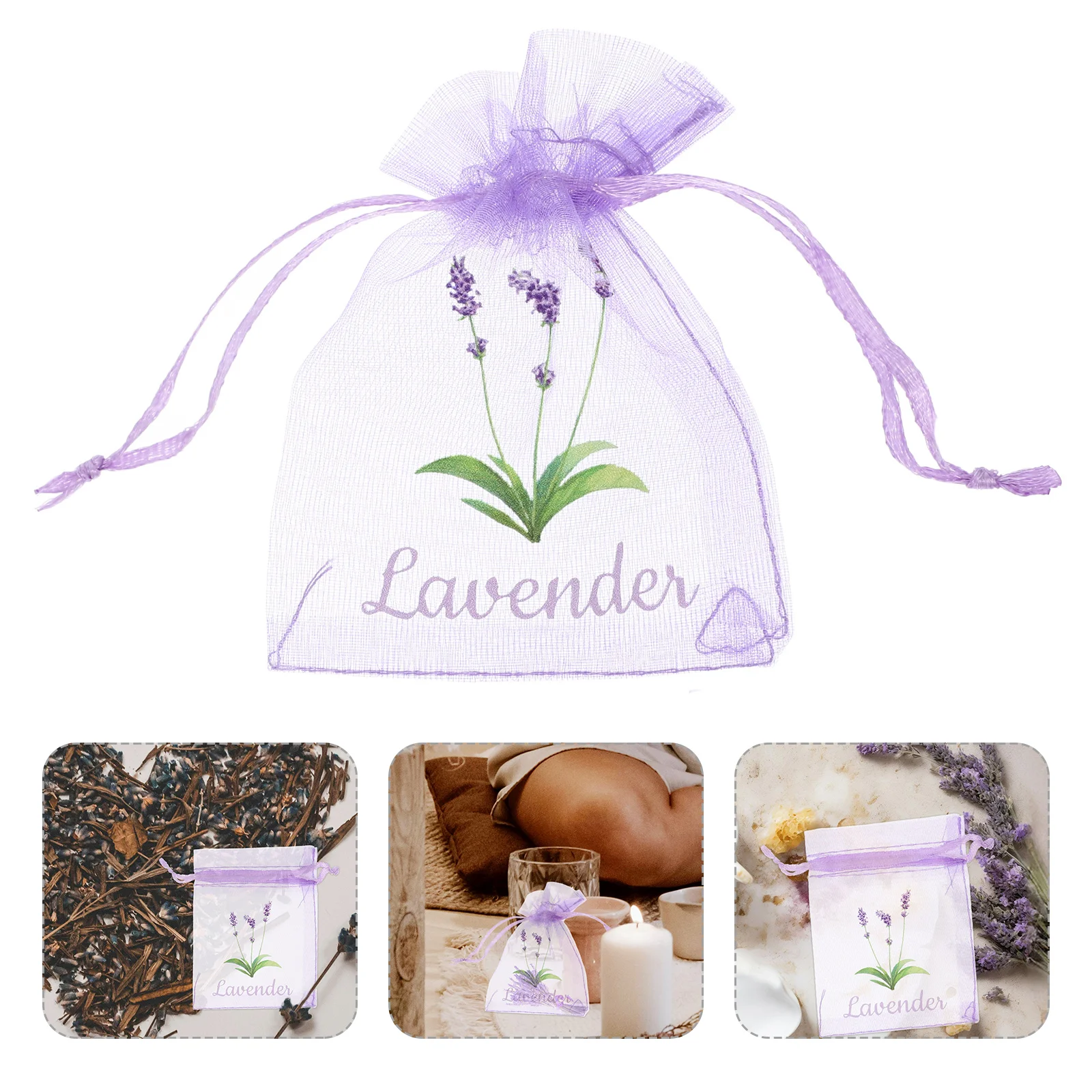 20pcs Lavender Sachets Drawstring Bags Empty Organza Pouches Sachet Empty Bags Organza Gauze for Lavender Herbs Spices Deodorant sachet bags fragrance bags