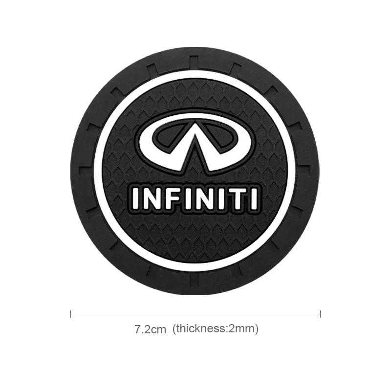 2Pc Car Coasters Water Cup Slots Non-Slip Mat Water Cup Pad For Infiniti QX30 Q50 Q60 Qx70 QX80 Qx56 Fx35 Ex35 G25 Car Accessory