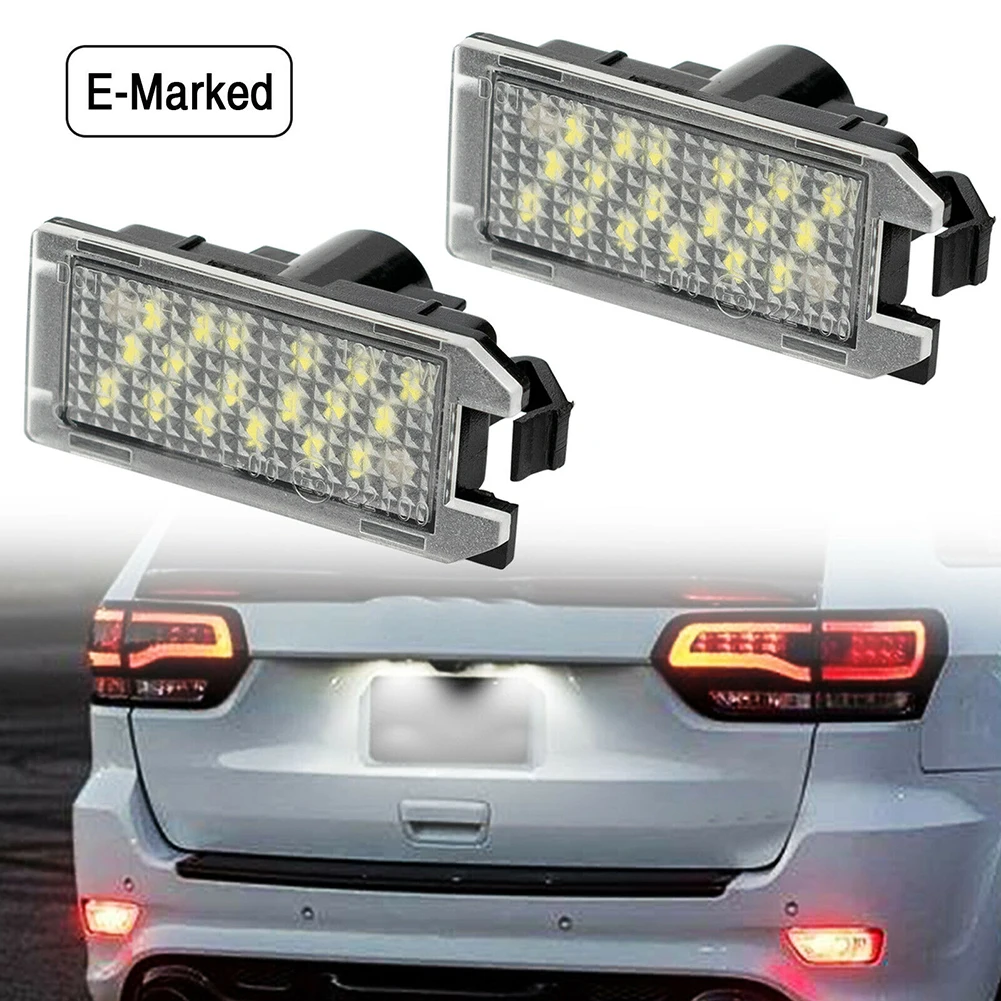 

2pcs 8V-15V Car LED License Plate Light 6000-6500K White For Jeep For Grand For Cherokee For Dodge For Compass 2014-2020