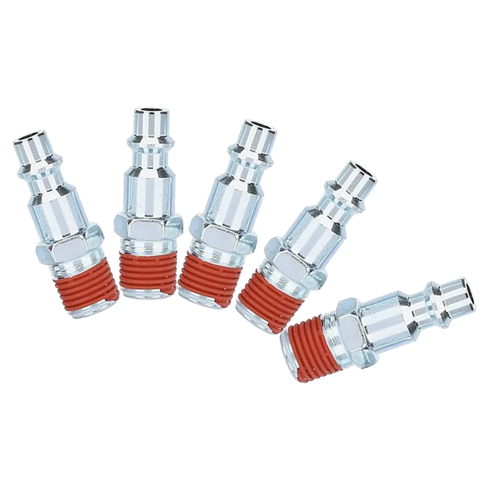 

5Pcs Metal 1/4 Inch NPT Male Air Line Fitting Hose Compressor Pneumatic Quick Release Connector For Air Piping