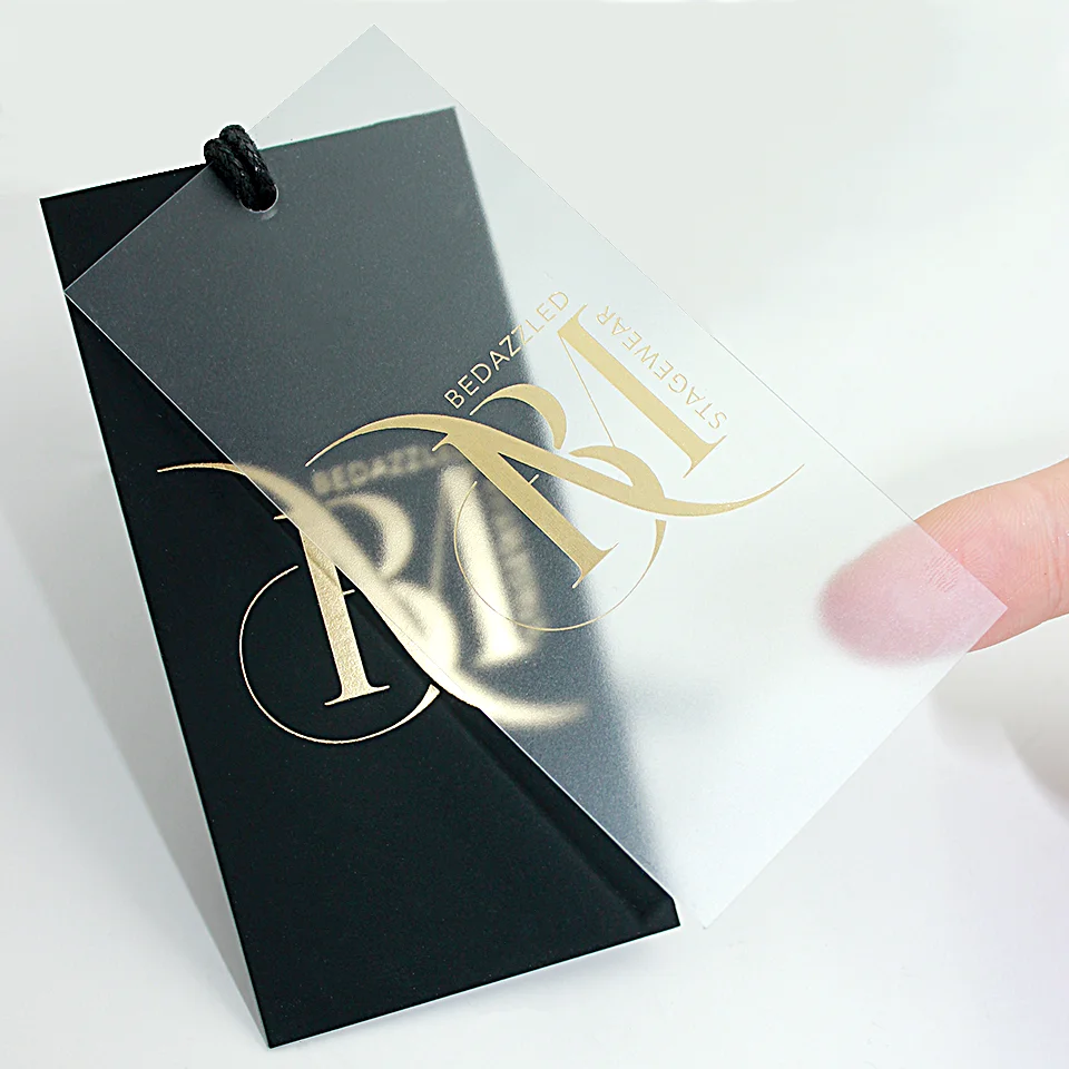Luxury Clothing PVC Hang Tag for Hats Textured Specialty Paper Swing Tags Printing Brand Own Garment Accessories