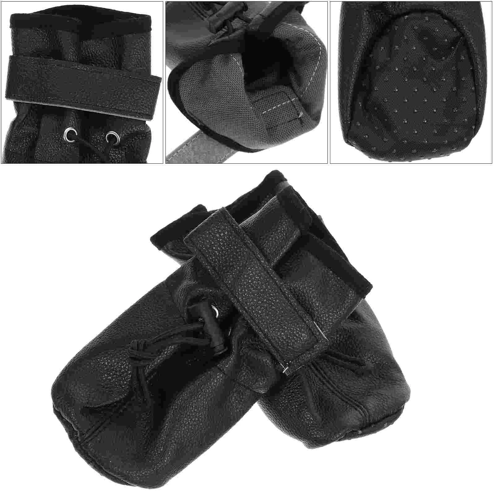 

4pcs Sole Pet Shoes Non-slip Shoes Dog Boots Paw Protector for Pet Dog (Black Random Lining Pattern Size 8)