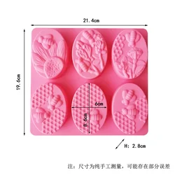 3D Bee Honeycomb Silicone Mold for Soap, Chocolate, and Cake Decoration (C)