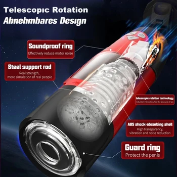 Automatic Male Masturbator Cup Blowjob Vibration Rotation Telescopic Sucking Vagina Masturbation Penis Oral Sex Toys For Adults