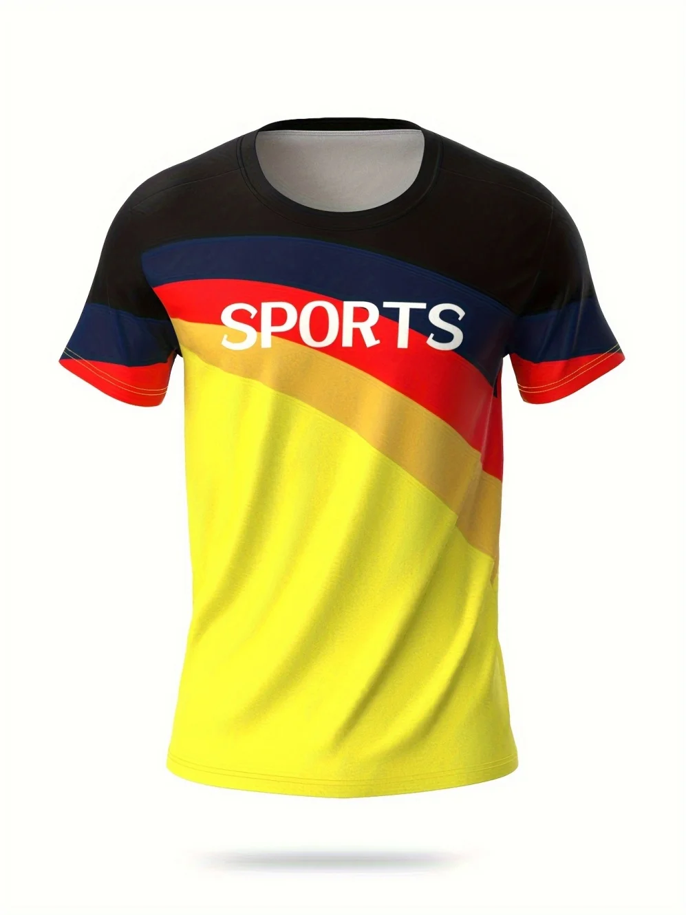 T-shirt sportiva da uomo con stampa 3D, casual, traspirante, oversize, a maniche corte, per palestra e corsa, ad asciugatura rapida, girocollo, abbigliamento uomo - immagine 4