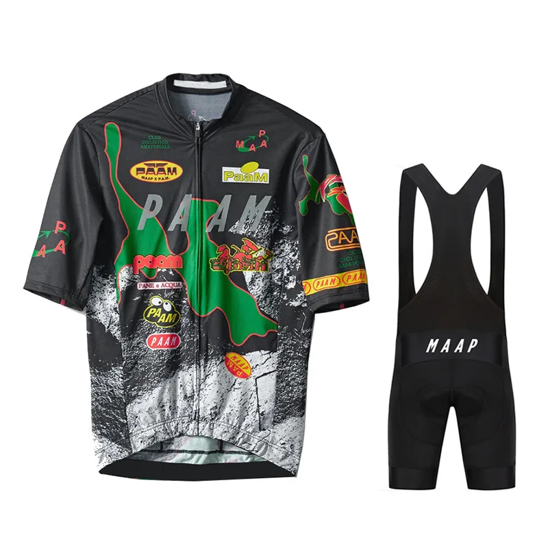 Conjunto De Ciclismo MTB Para Hombre | Maillot Manga Corta + Culotte Con Badana De Gel 19D | Tejido Transpirable Y De Secado Rápido | Reflectante Y Con 3 Bolsillos Traseros