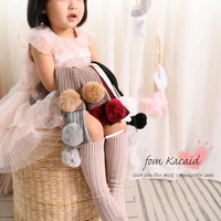 Xmas Winter Newborn Baby Girls Socks Big Pompom Kids Knee High Long Socks Soft Warm Cotton Knit Leg Warmer Children Calcetines 5
