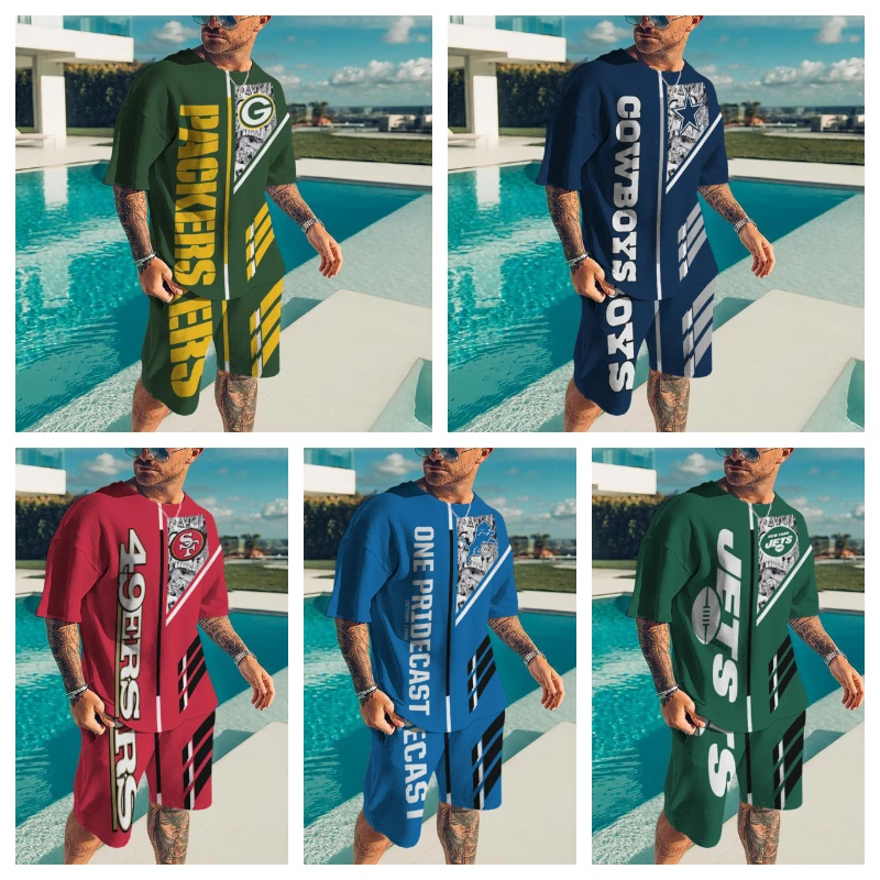 Summer Men's Sportswear shorts sets O-Neck Short Sleeve Suit Trend 3D Sets Printing Clothing Sports Tracksuit 2 Pieces Set |