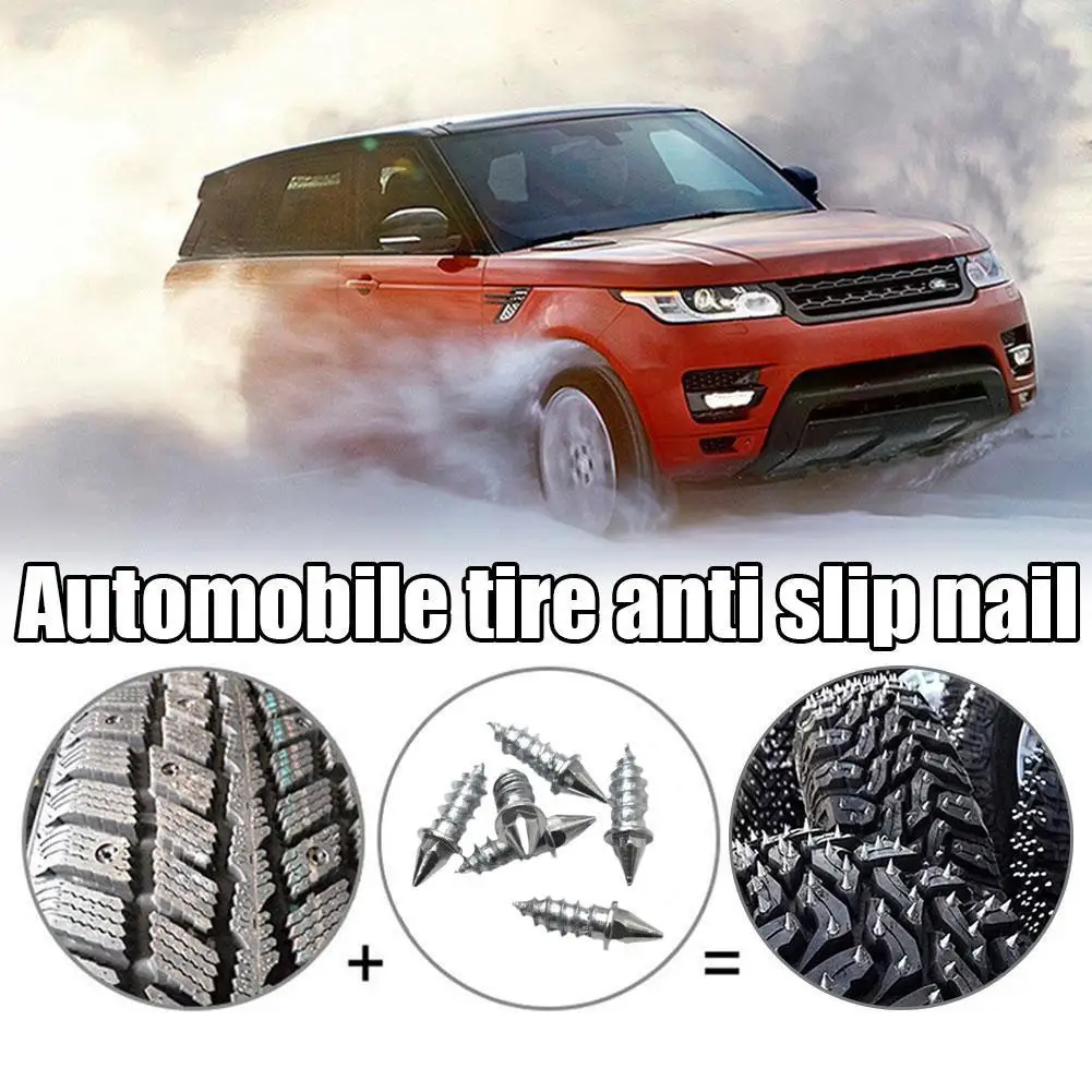 50Pcs Car SUV ATV Anti Slip Screw Snow Spikes Stud Wheel Tyre Snow Tire Spikes Trim Auto Motorcycle Shoe Sole Nails