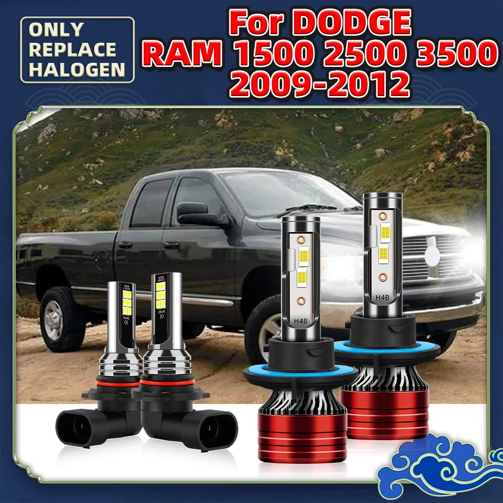 

LED Diode CSP Car Headlight Bulbs / Auto Fog Lamp 12V Luces White For Dodge RAM 1500 2500 3500 Vehicles Year 2012 2011 2010 2009