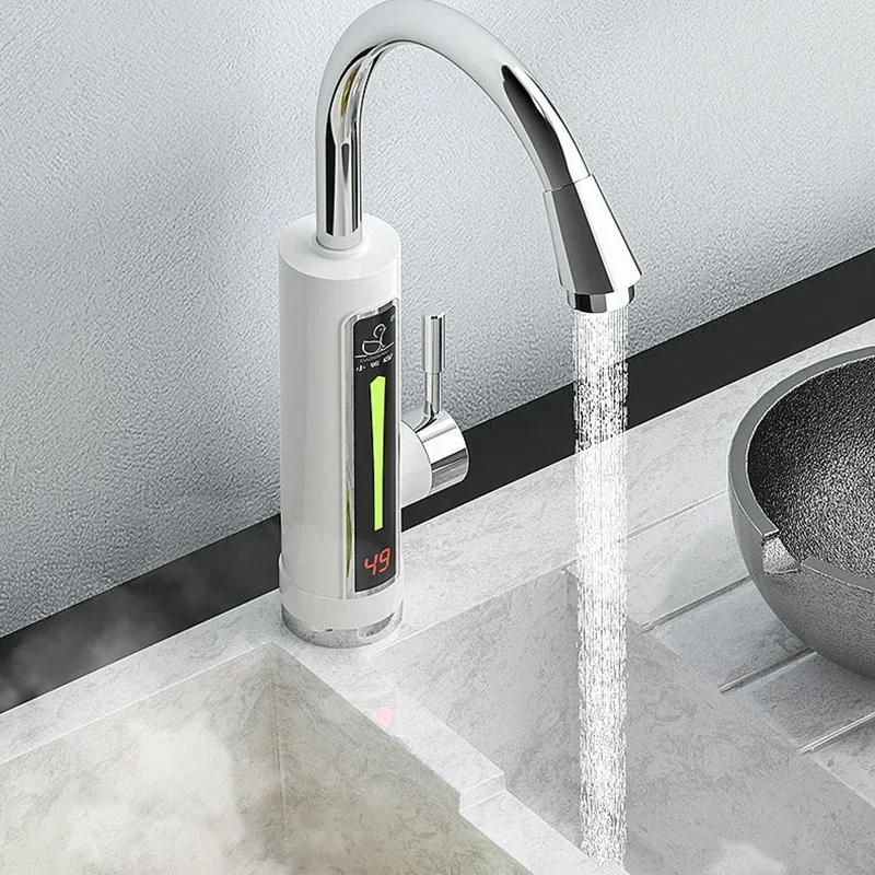 Electric Water Heater 3300W Electric kitchen instant heating faucet heater hot cold dual-use Tankless water quickly heating tap with LED display