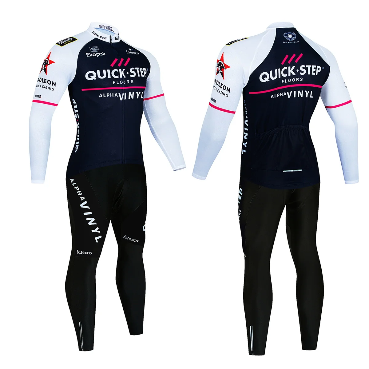 Quick Step-Ensemble de maillot de cyclisme à manches longues pour ...
