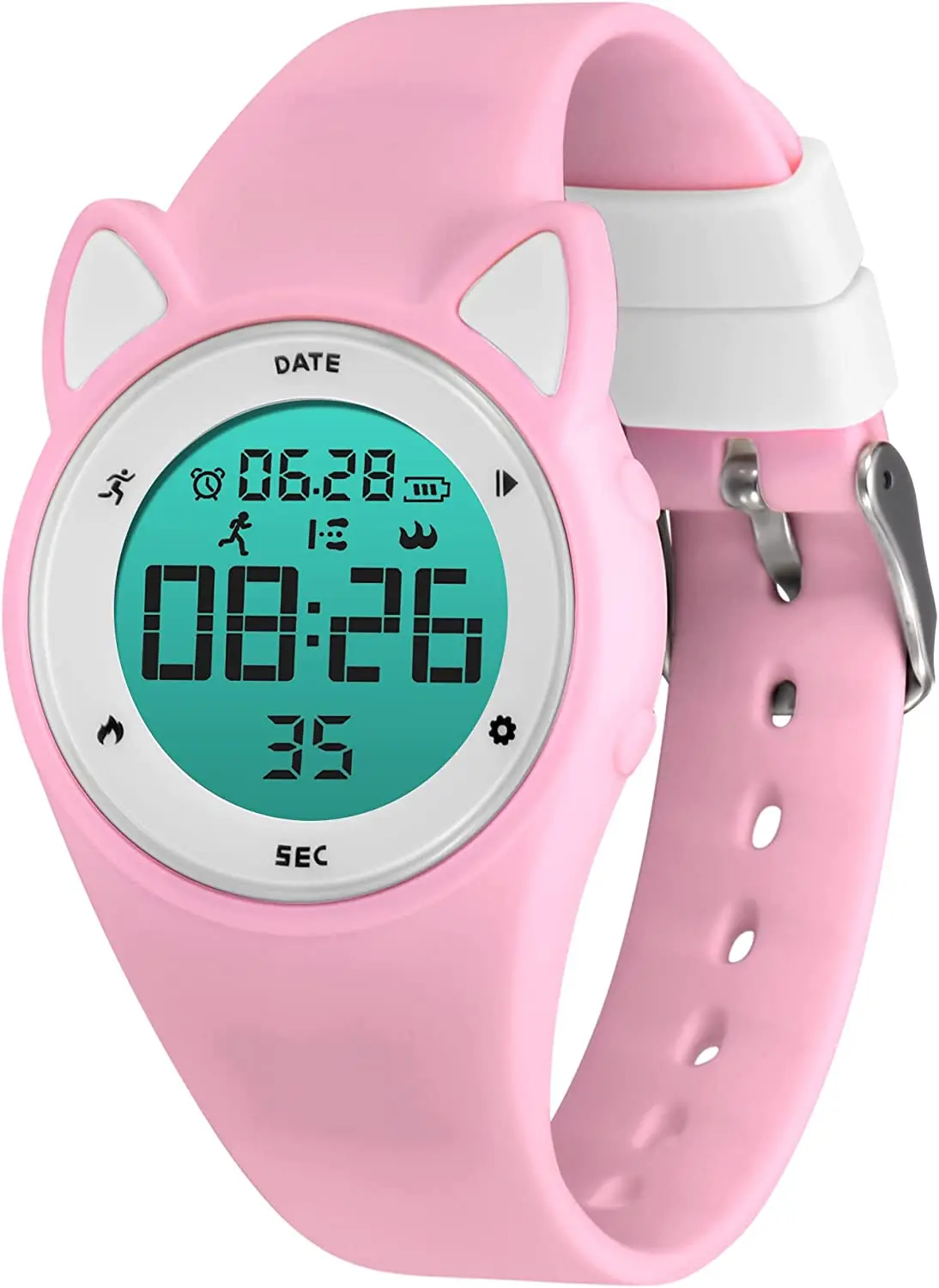 Reloj Digital para niños y niñas, resistente al agua, deportivo, rastreador  de Fitness, despertador, cronómetro, correa de silicona de grado alimenticio