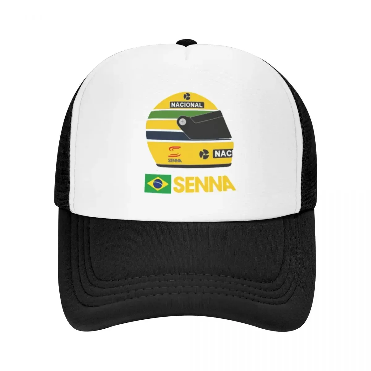 Senna Yellow Helmets Motocross Racing Adult Adjustable Mesh Baseball Cap Mens Beach Casquette Streetwear Hip-hop Dat hats