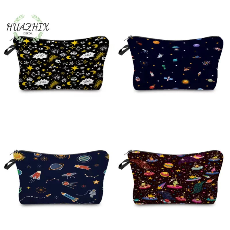 

Fashion Printed Space Cosmetic Bags Pretty Storage Bag for Women Makeup Cases Large Capacity Lipstick Organizer Portable Purse