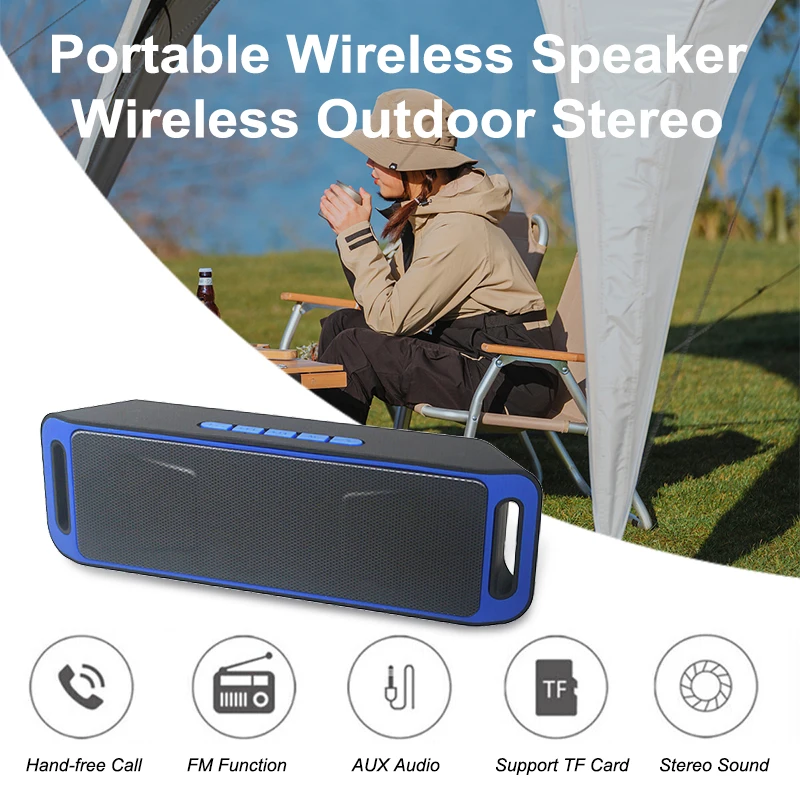 Mini Portable Bluetooth Wireless Mini Speaker Amplifier Stereo Subwoofer Speaker Built-in Mic USB Rechargeable