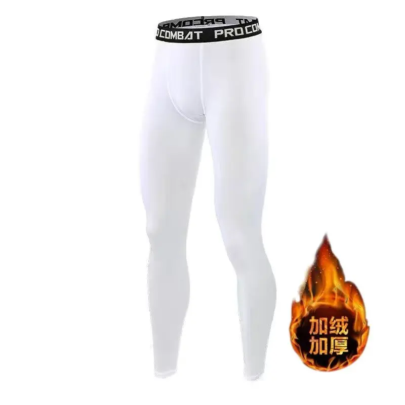 Nuovi Leggings Sportivi da Uomo per Basket, Calcio, Corsa e Allenamento Fitness, Pantaloni Elasticizzati con Fodera in Pile per Autunno e Inverno - immagine 3