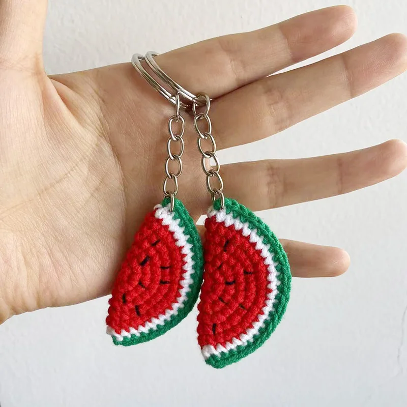Sewing Tools Knitting Supplies Knitting Material Knitting Craft Supplies Knitted Keychain DIY Cotton thread Watermelon and Lemon kiwifruit 15PCS Crochet 5.2CM/2.05&Prime; Knitted Applique Penda Sewing Accessories