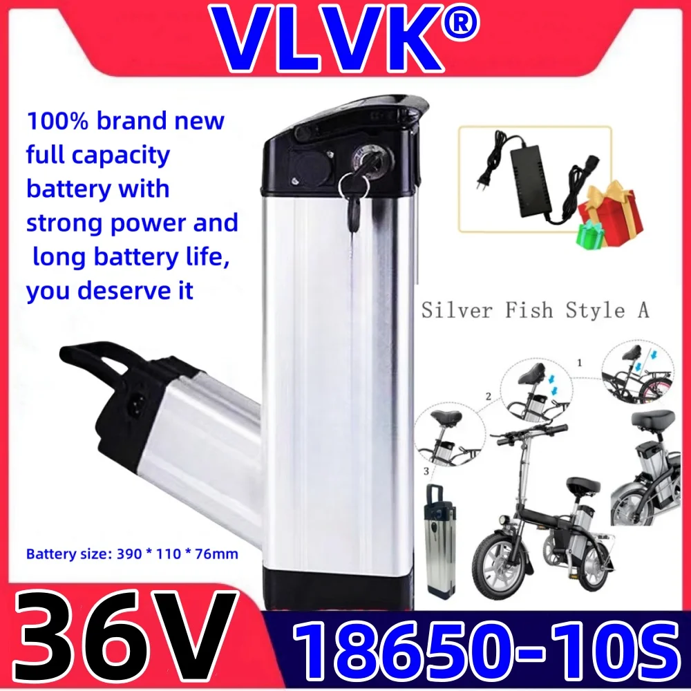 

2024 New 36V Lithium Battery Silver Fish 36v20ah30ah Suitable for 250-800W Universal Large Capacity Long Range