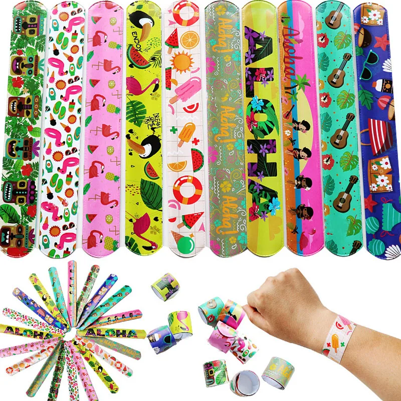 Hawaiian Summer Clap Circle Flamingo Aloha Tropical Beach Theme Party Decor Wedding Happy Birthday Party Decor Kid Bracciale Gift