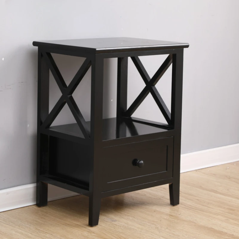 Nightstand Modern Bedside End Table Night Stand with Drawer and Storage Shelf for Living Room Bedroom