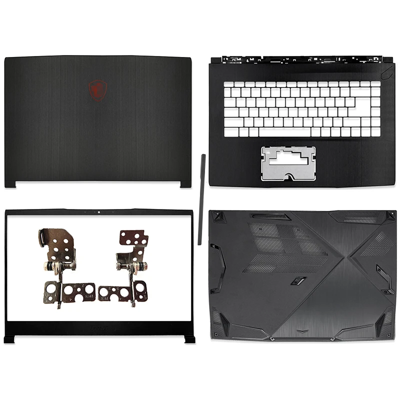 

NEW For MSI GF63 GF63VR 8RC 8RD MS-16R1 Laptop LCD Back Cover Front Bezel Hinges Palmrest Bottom Case Hinge Cover Black A Cover