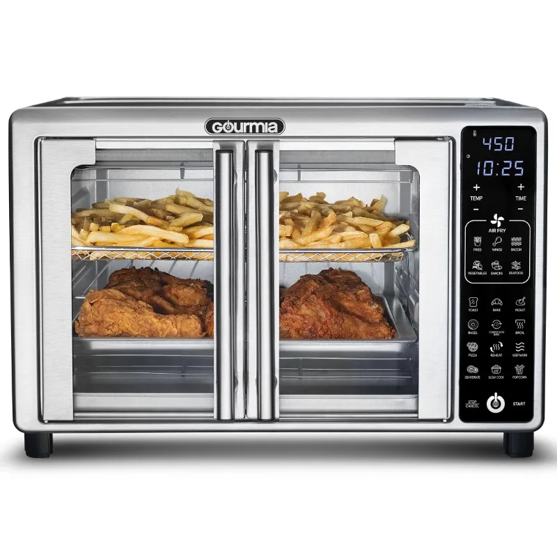 Cooks 6-Slice Brushed Stainless Steel Toaster Oven With Air Fry